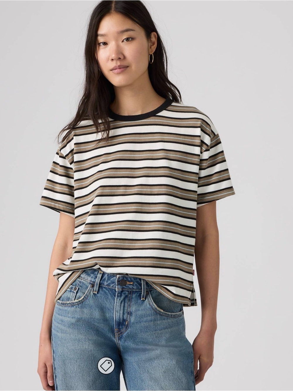 Levi’s Vintage Short-Sleeve Tee — Lillian Stripe Egret/Multi-Color